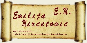 Emilija Mirčetović vizit kartica